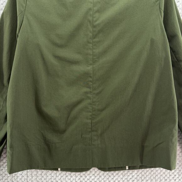 COS Jacket Womens 4 Green Cotton Button Front Coat Collared Long Sleeve Unlined - Picture 7 of 15